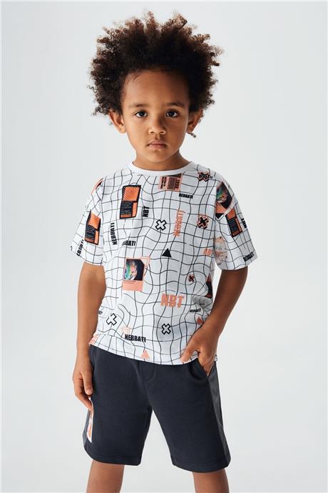 Nebbati Erkek Çocuk Desenli T-Shirt