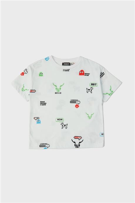 Nebbati Erkek Çocuk Desenli T-Shirt