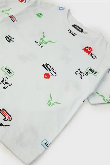 Nebbati Erkek Çocuk Desenli T-Shirt