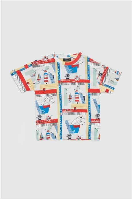Nebbati Erkek Çocuk Desenli T-Shirt
