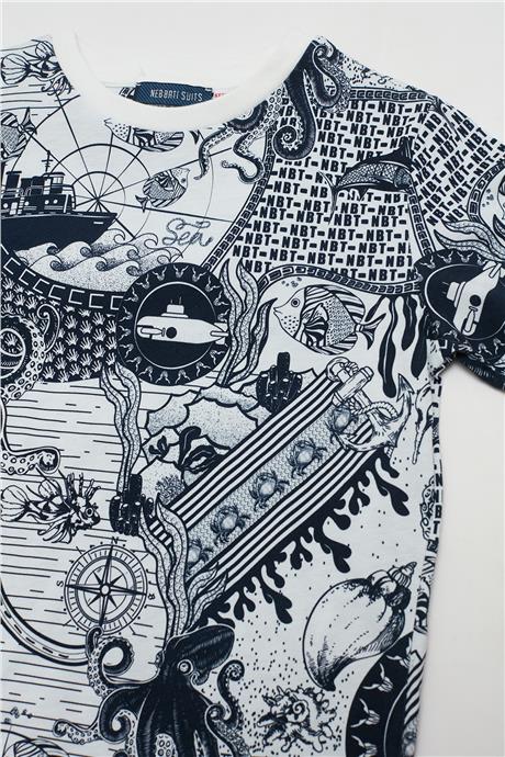 Nebbati Erkek Çocuk Desenli T-Shirt