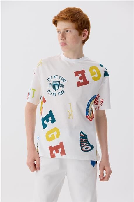 Nebbati Erkek Çocuk Desenli T-Shirt
