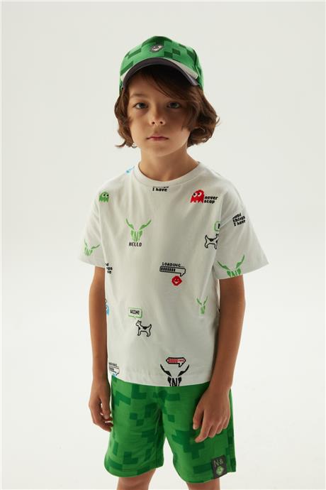 Nebbati Erkek Çocuk Desenli T-Shirt