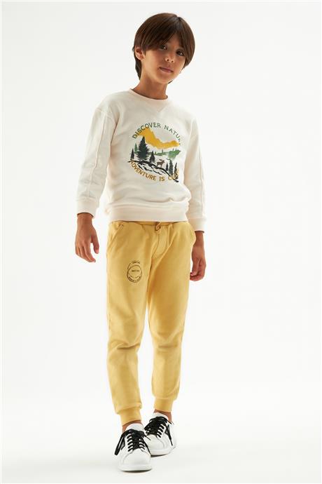 Nebbati Erkek Çocuk Ekru Sweatshirt