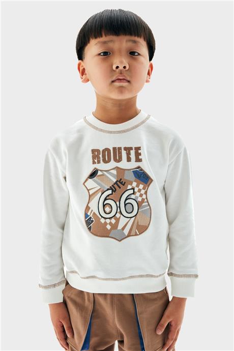 Nebbati Erkek Çocuk Ekru Sweatshirt