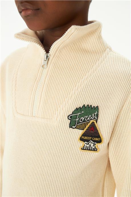 Nebbati Erkek Çocuk Ekru Sweatshirt