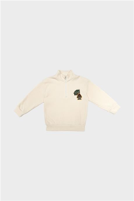 Nebbati Erkek Çocuk Ekru Sweatshirt