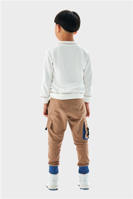 Nebbati Erkek Çocuk Ekru Sweatshirt