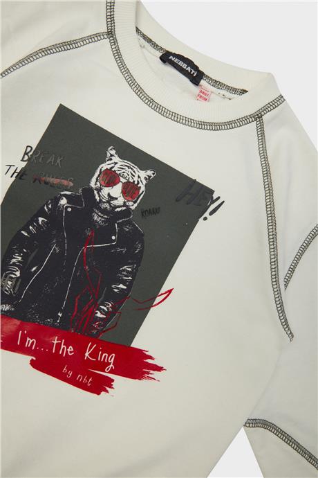 Nebbati Erkek Çocuk Ekru Sweatshirt