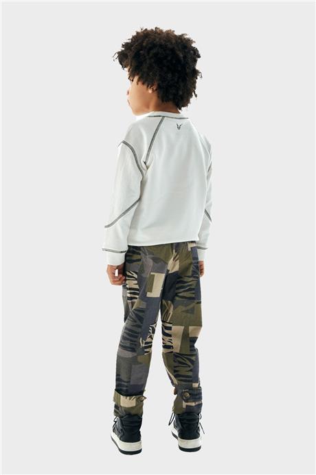 Nebbati Erkek Çocuk Ekru Sweatshirt
