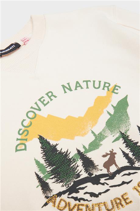 Nebbati Erkek Çocuk Ekru Sweatshirt