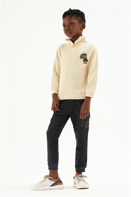 Nebbati Erkek Çocuk Ekru Sweatshirt