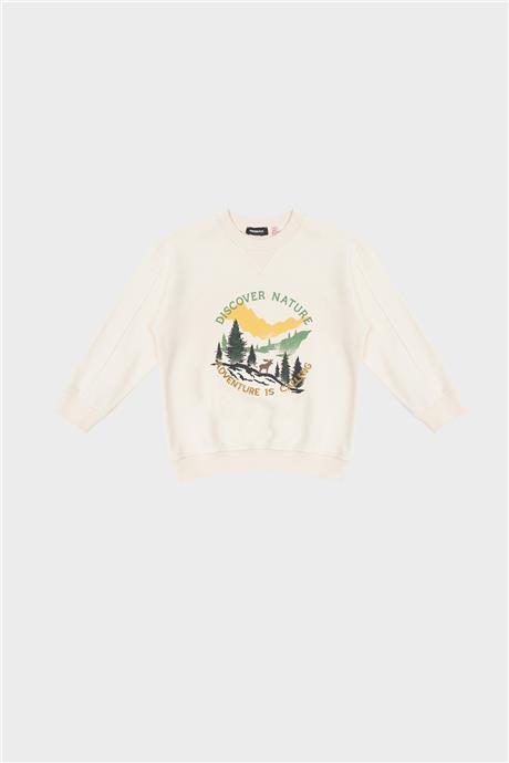 Nebbati Erkek Çocuk Ekru Sweatshirt