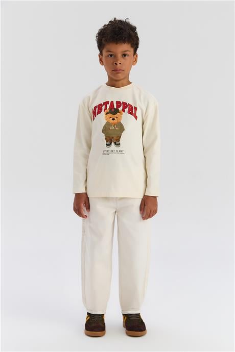 Nebbati Erkek Çocuk Ekru SweatshirtNebbati Erkek Çocuk Ekru Sweatshirt