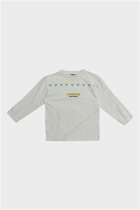Nebbati Erkek Çocuk Ekru T-Shirt