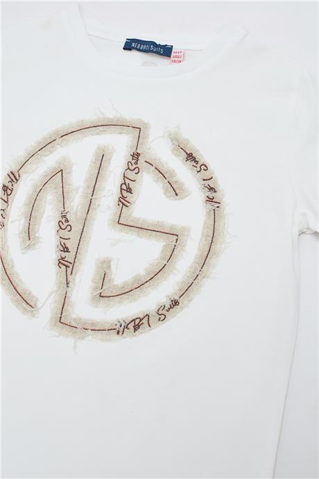 Nebbati Erkek Çocuk Ekru T-Shirt