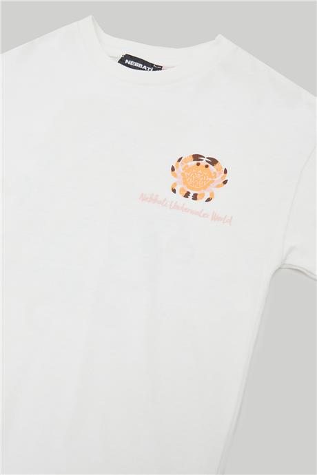 Nebbati Erkek Çocuk Ekru T-Shirt