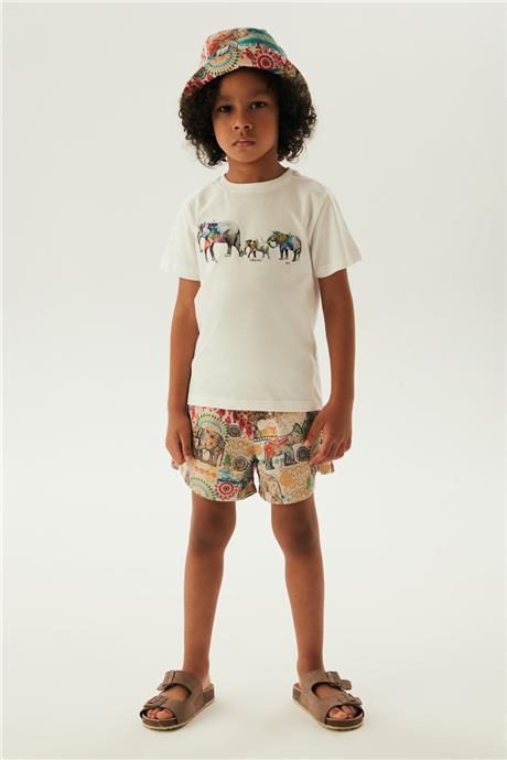 Nebbati Erkek Çocuk Ekru T-Shirt