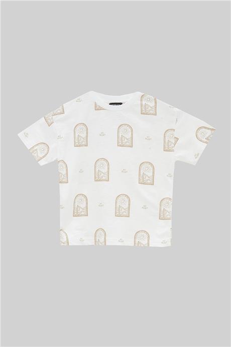 Nebbati Erkek Çocuk Ekru T-Shirt