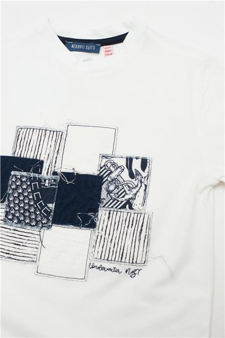 Nebbati Erkek Çocuk Ekru T-Shirt