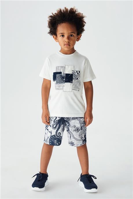 Nebbati Erkek Çocuk Ekru T-Shirt