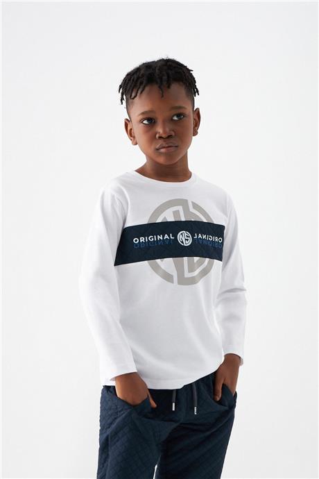 Nebbati Erkek Çocuk Ekru T-Shirt