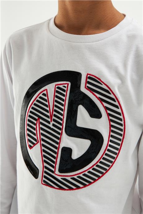 Nebbati Erkek Çocuk Ekru T-Shirt