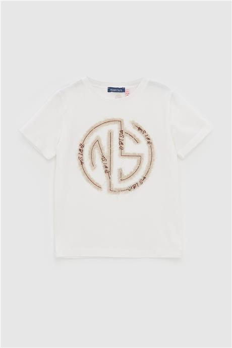 Nebbati Erkek Çocuk Ekru T-Shirt