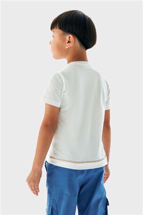 Nebbati Erkek Çocuk Ekru T-Shirt