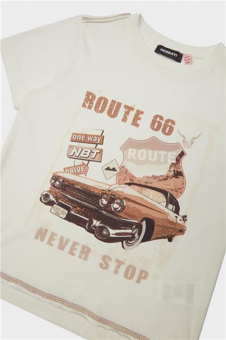 Nebbati Erkek Çocuk Ekru T-Shirt