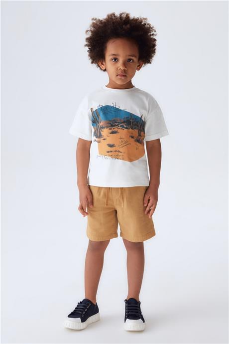 Nebbati Erkek Çocuk Ekru T-Shirt