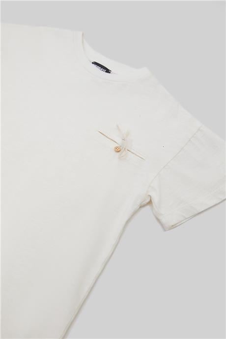 Nebbati Erkek Çocuk Ekru T-Shirt