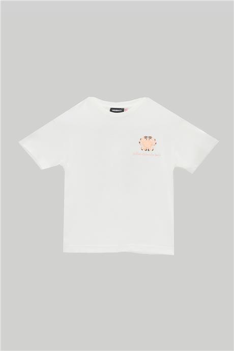 Nebbati Erkek Çocuk Ekru T-Shirt