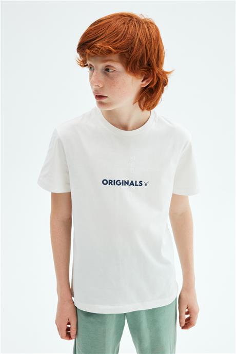 Nebbati Erkek Çocuk Ekru T-Shirt