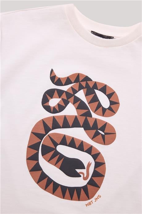 Nebbati Erkek Çocuk Ekru T-Shirt