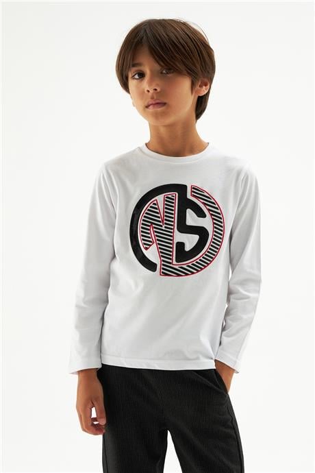 Nebbati Erkek Çocuk Ekru T-Shirt