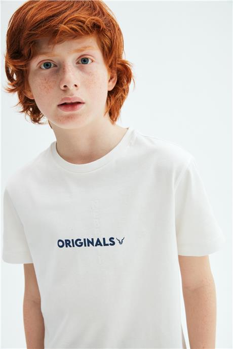 Nebbati Erkek Çocuk Ekru T-Shirt