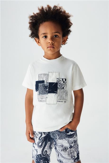 Nebbati Erkek Çocuk Ekru T-Shirt