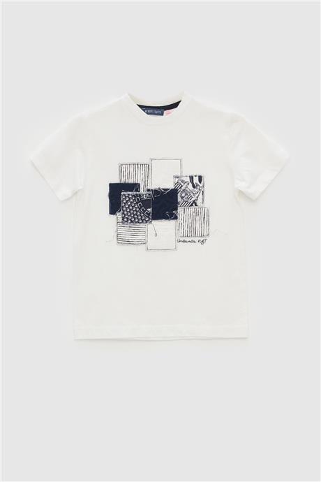 Nebbati Erkek Çocuk Ekru T-Shirt