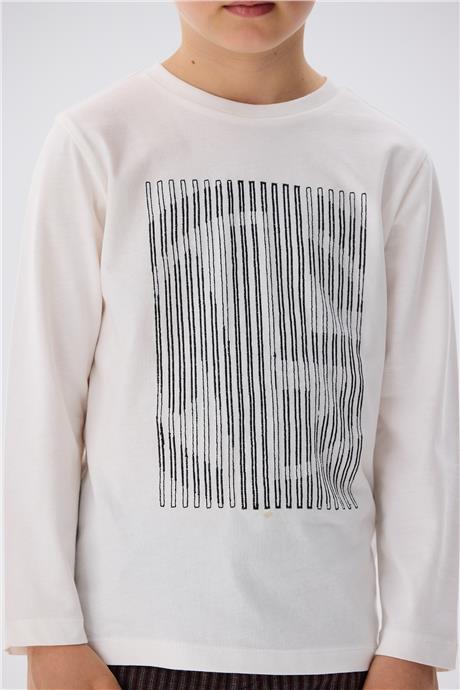 Nebbati Erkek Çocuk Ekru T-Shirt