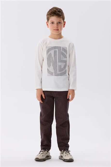 Nebbati Erkek Çocuk Ekru T-Shirt