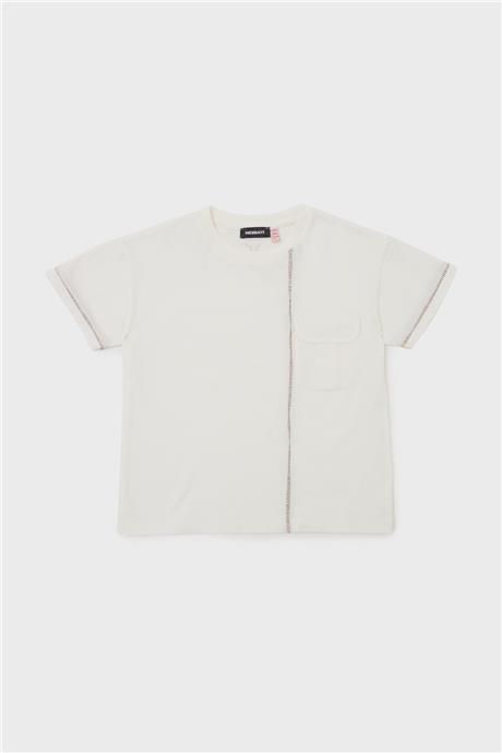 Nebbati Erkek Çocuk Ekru T-Shirt