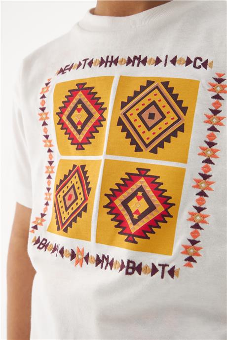Nebbati Erkek Çocuk Ekru Tshirt