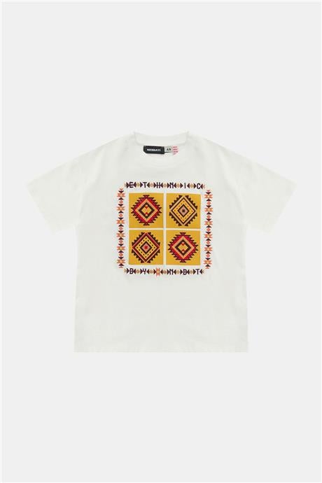 Nebbati Erkek Çocuk Ekru Tshirt