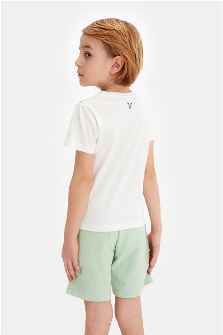 Nebbati Erkek Çocuk Ekru Tshirt