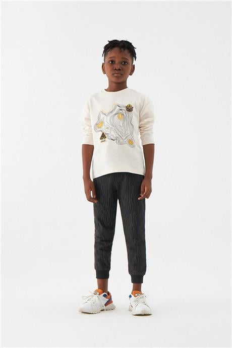 Nebbati Erkek Çocuk Ekru Tshirt