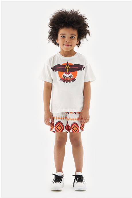 Nebbati Erkek Çocuk Ekru Tshirt