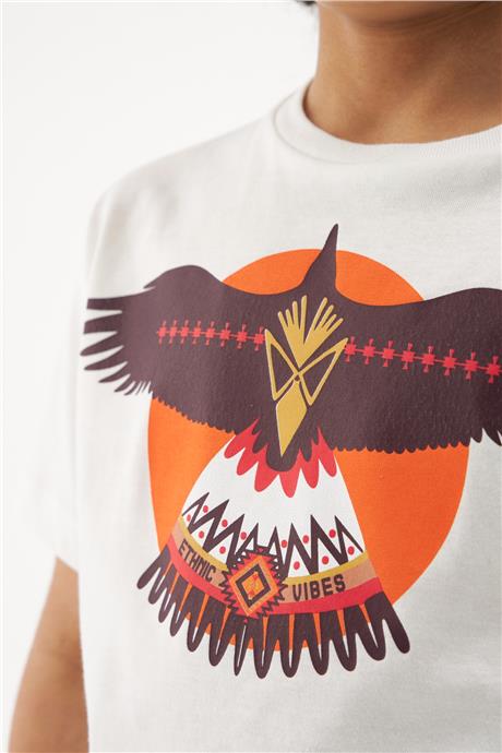 Nebbati Erkek Çocuk Ekru Tshirt