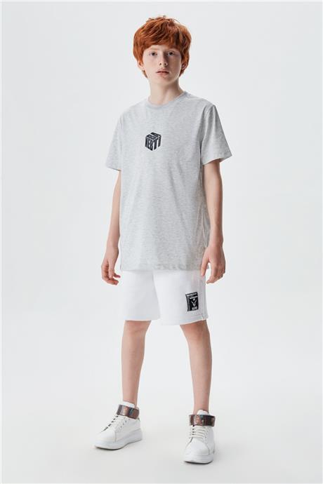 Nebbati Erkek Çocuk Gri Melanj T-Shirt