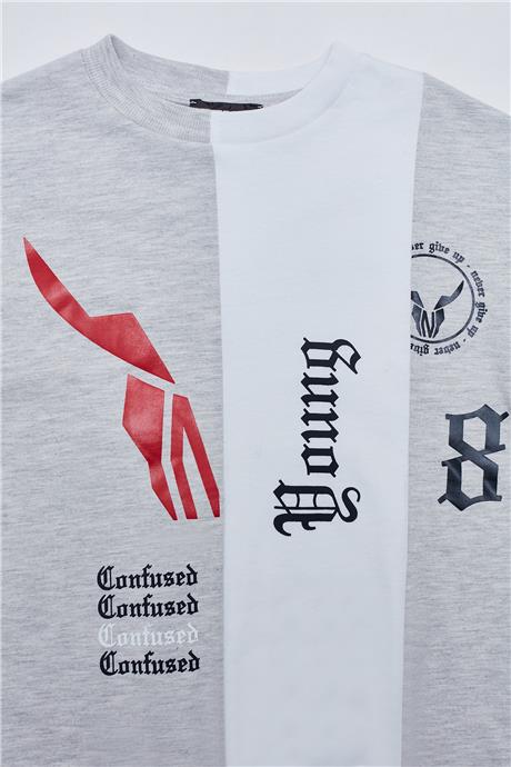 Nebbati Erkek Çocuk Gri Melanj T-Shirt